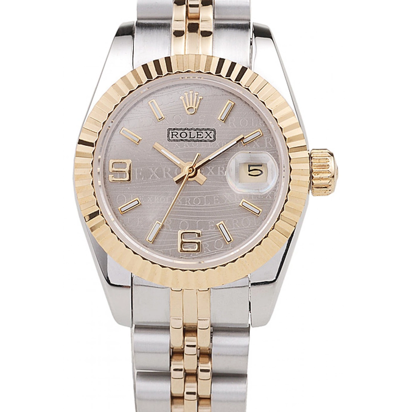 Rolex Steel Two Stainless Gold 98078 Plated Datejust Tone Yellow 0805